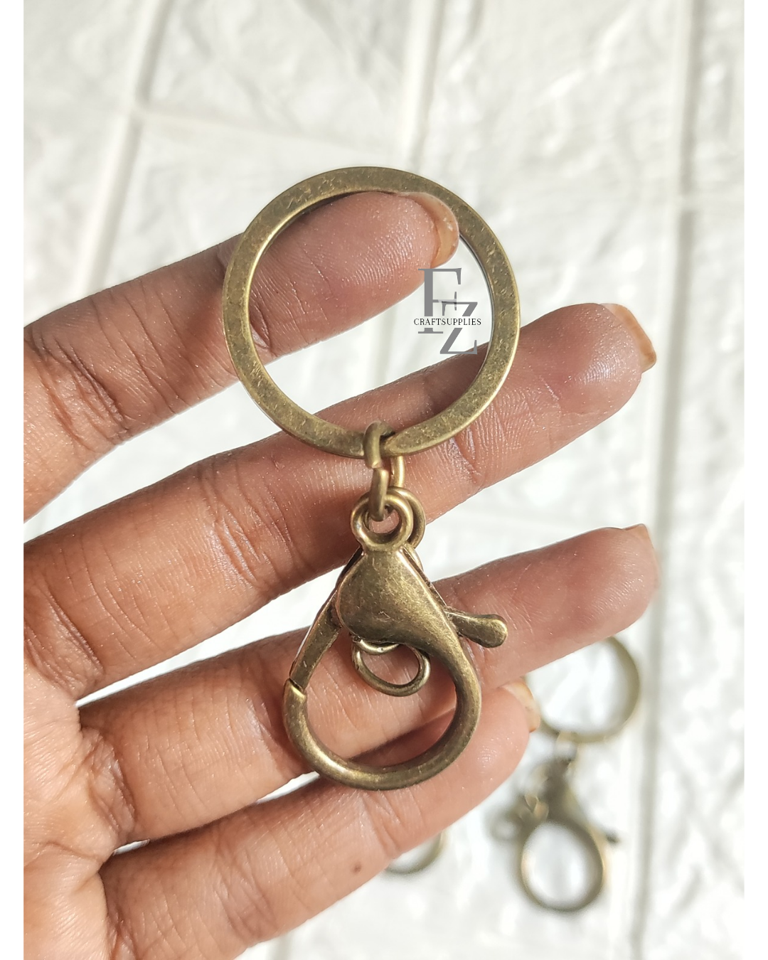 Keychain with Lobster Hooks Bronze - 3 pcs