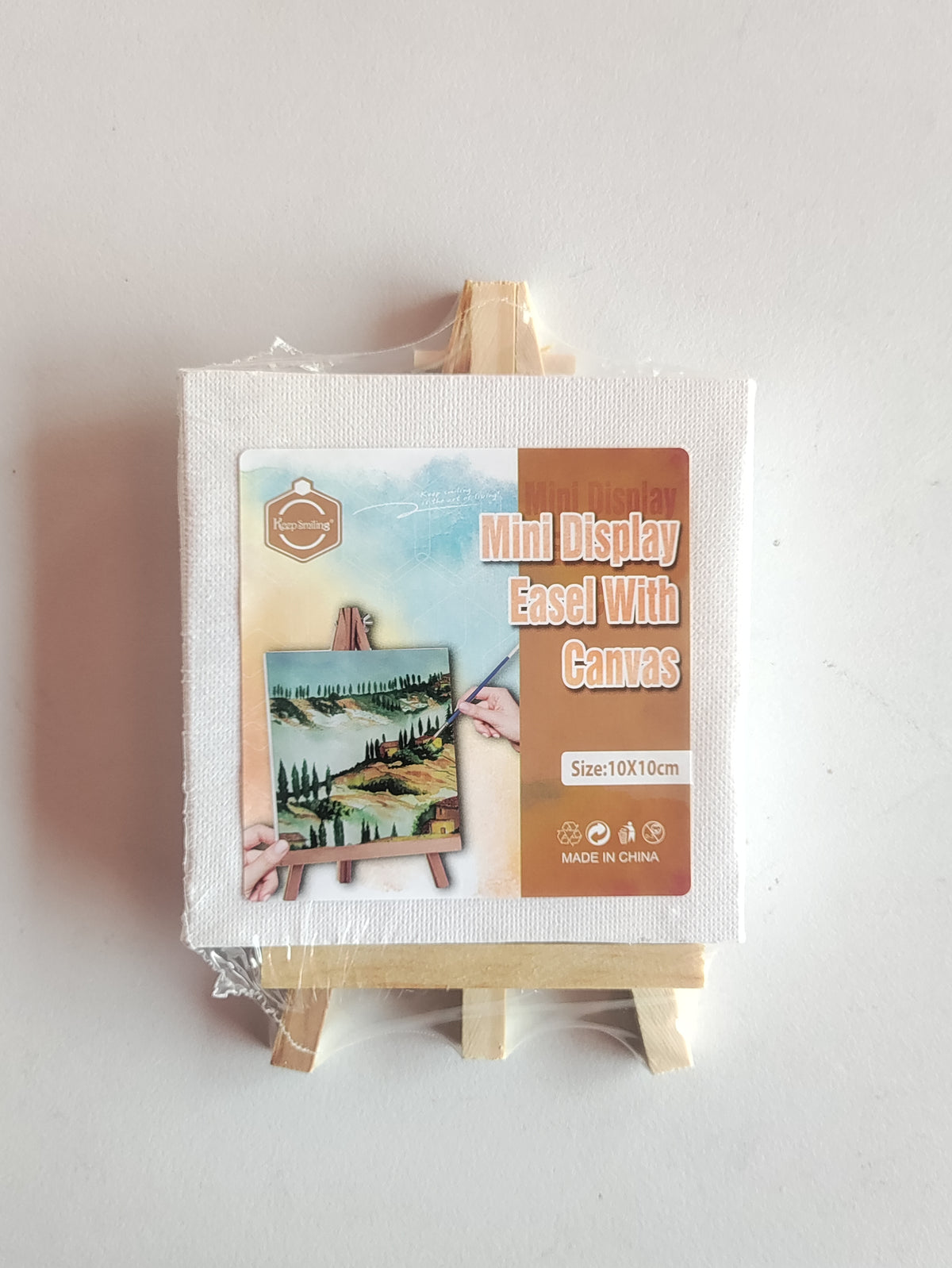 Mini Canvas with Wooden Easel Stand - 10x10cm