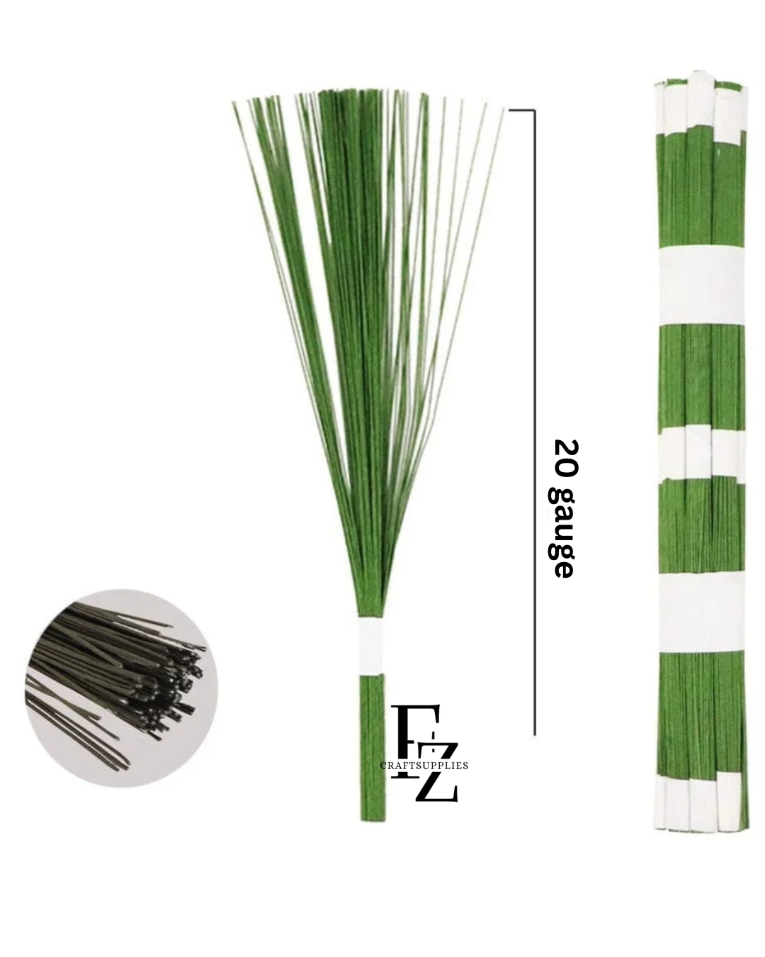 Craft Wire Green 20 Gauge 12 Inches - 100 sticks