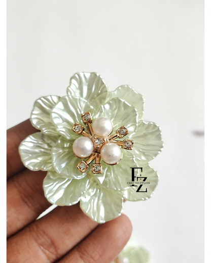 Acrylic Petal Flowers Green - 1 Piece