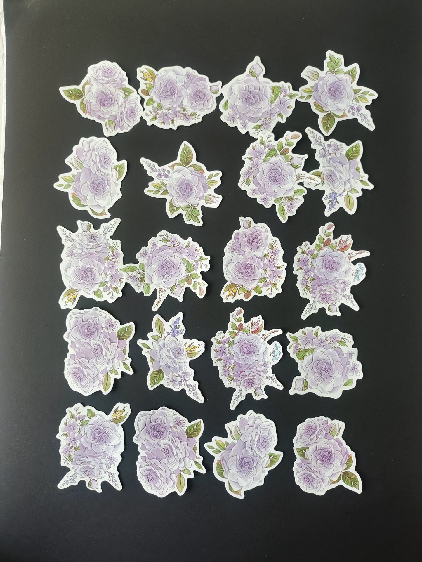 Lavender Flower Paper Cutouts - 20 Pieces