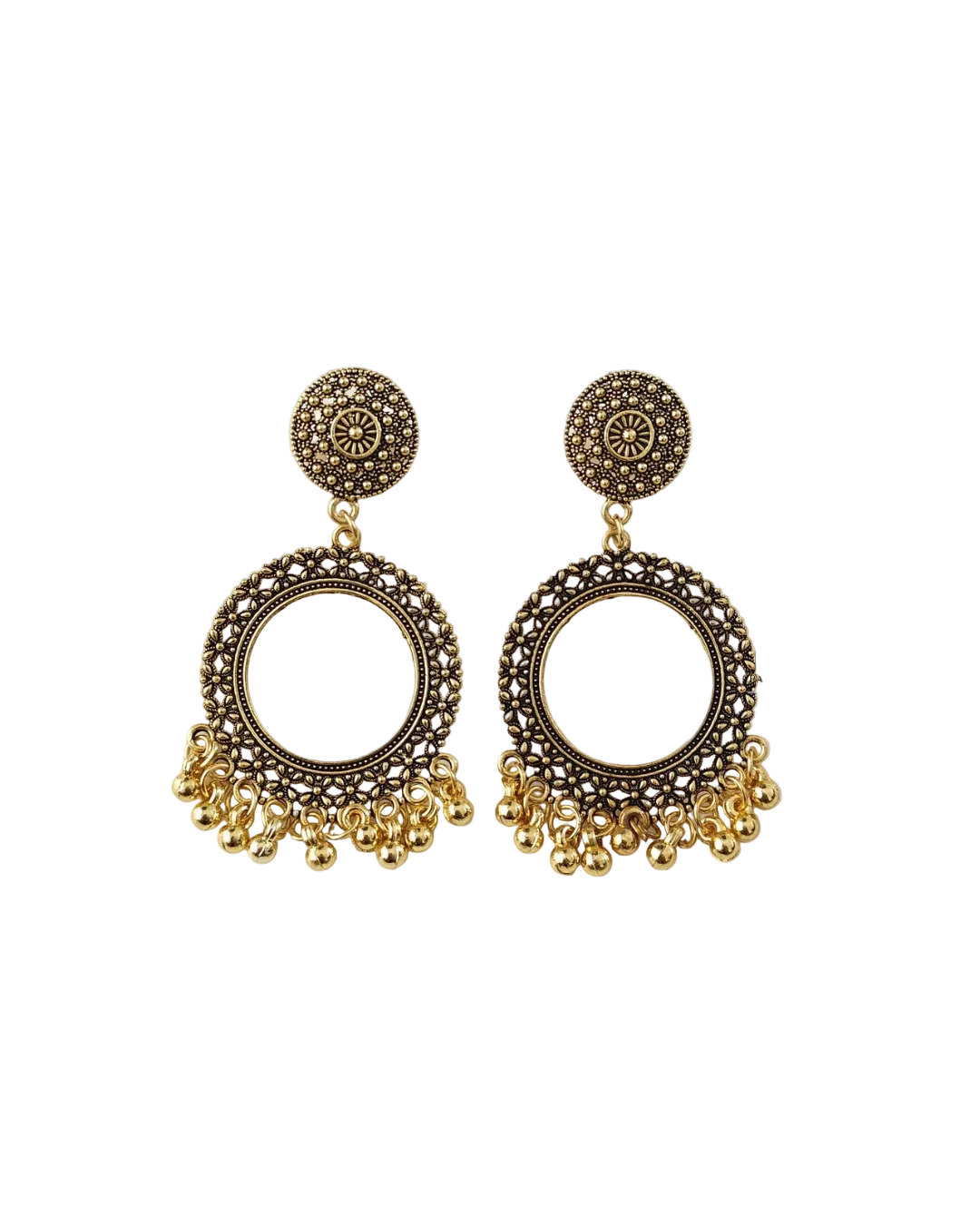 Gold Round 22mm Jhumka Base - 1 Pair