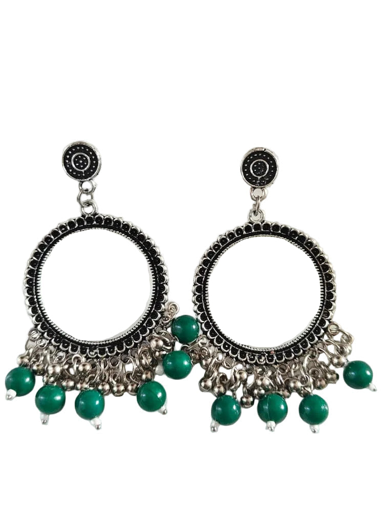 Round Green Beaded Jhumka Base