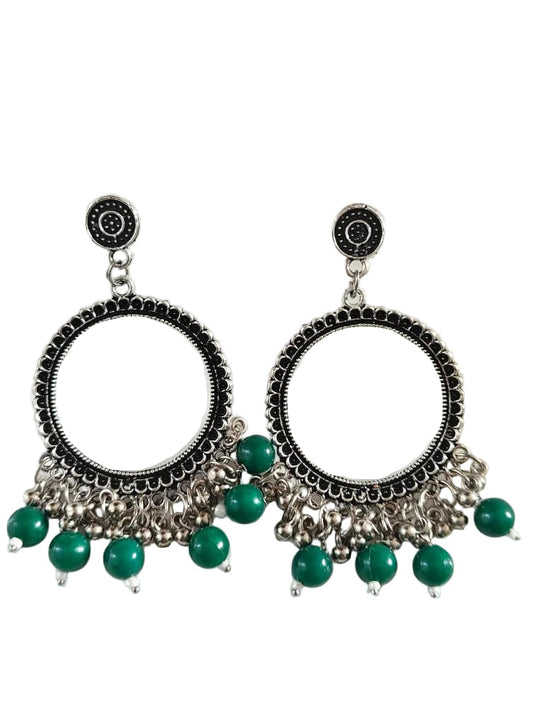 Round Green Beaded Jhumka Base