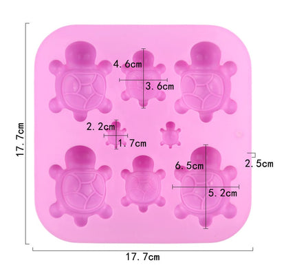8 Cavity Turtle Family Mould for DIY concrete art, Resin, Soap & Candle Making