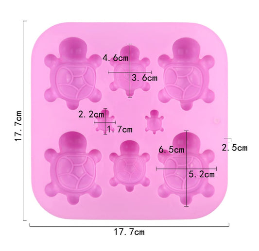8 Cavity Turtle Family Mould for DIY concrete art, Resin, Soap & Candle Making