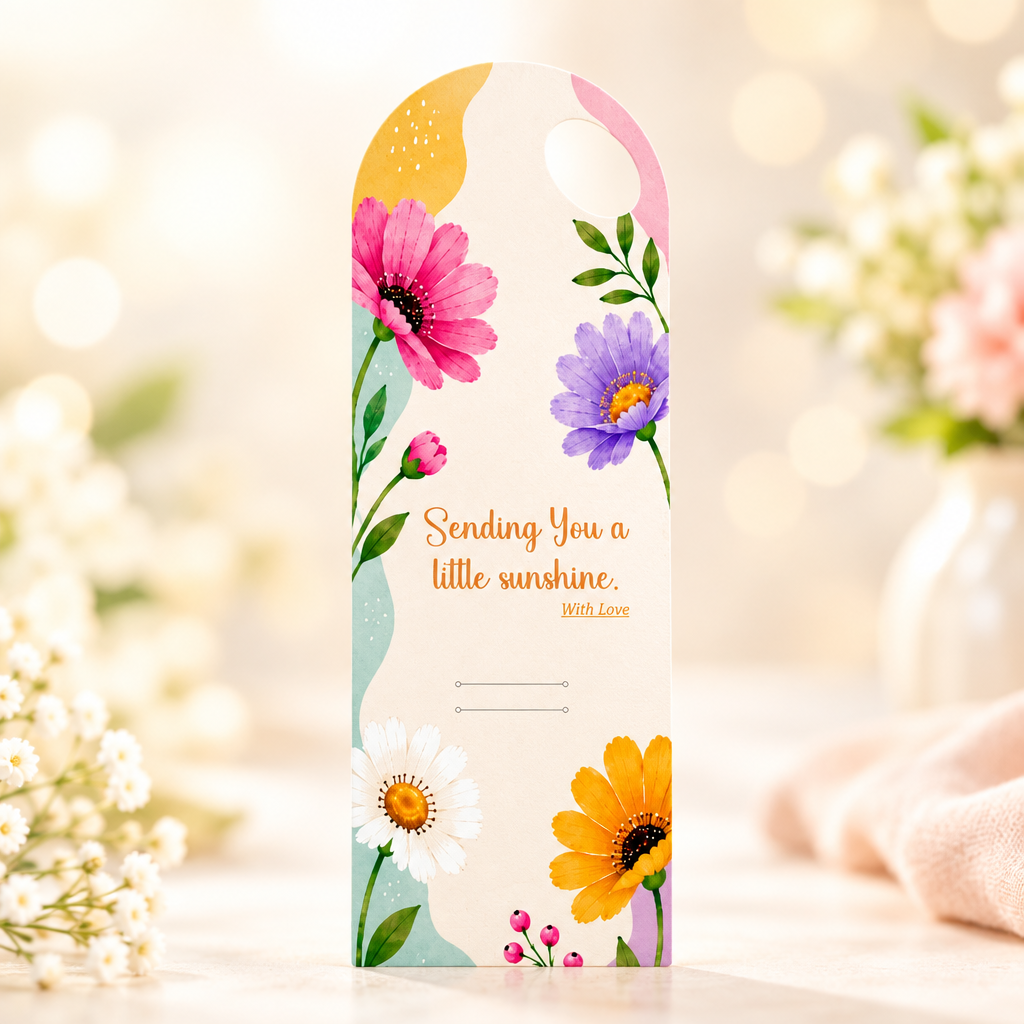 Multicolor Floral Bouquet Flower Card - 5 pieces pack