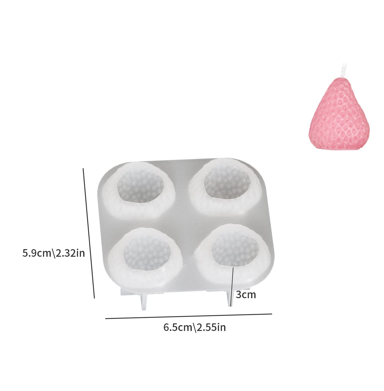4 Cavity Strawberry Mould