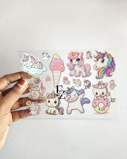 UV DTF Stickers Unicorn - D63