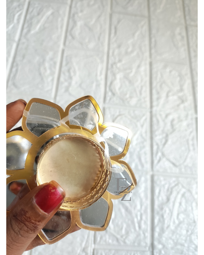 Acrylic Lotus Mirror Candle Holder - 1 Piece