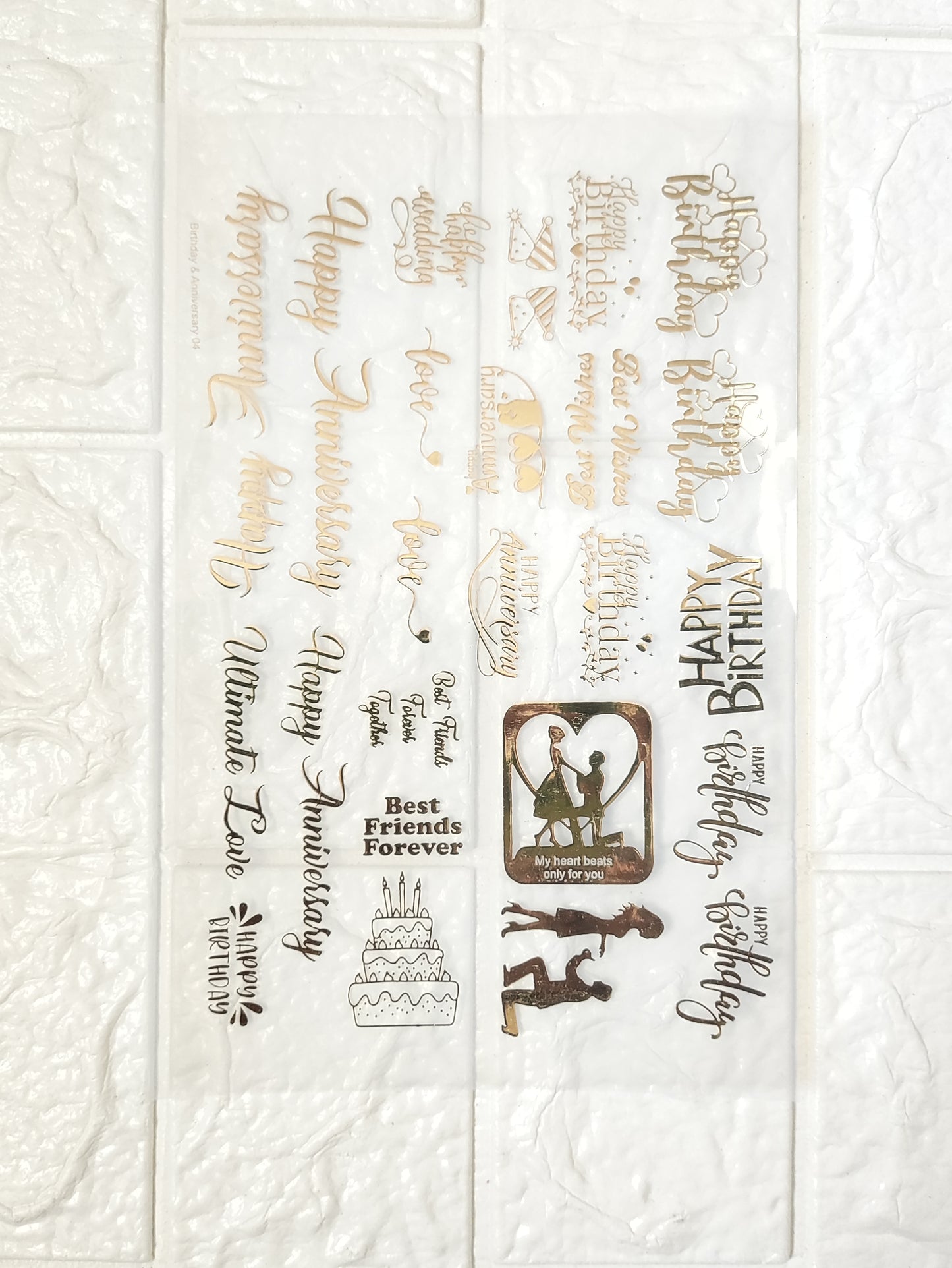 Couple Gold Embossed Insert Sheet - D1