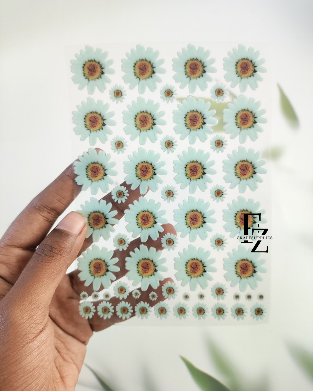 Blue daisy UV DTF Stickers - D52