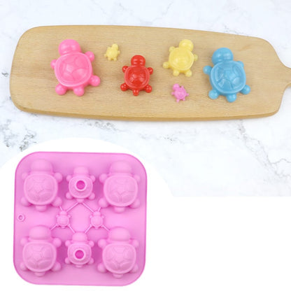 8 Cavity Turtle Family Mould for DIY concrete art, Resin, Soap & Candle Making