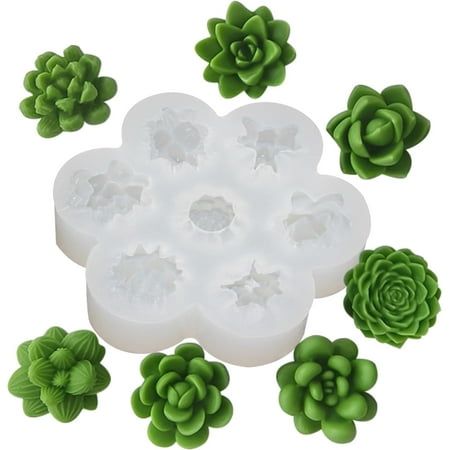7 Cavity Succulent Candle Mould