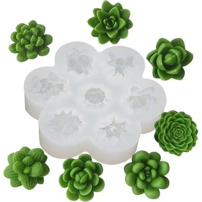 7 Cavity Succulent Candle Mould