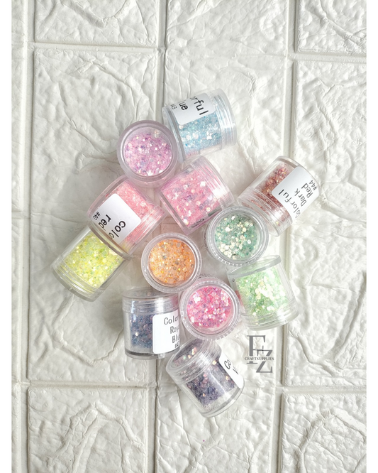 Pastel Glitter Chunks Combo - 12 shades