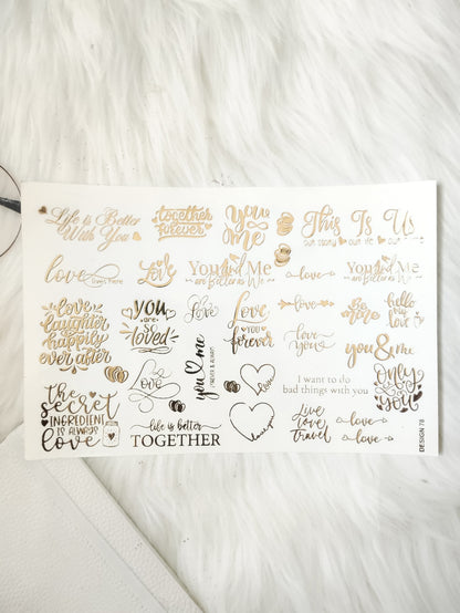 Love Embossed Sticker Sheet A5 - D83