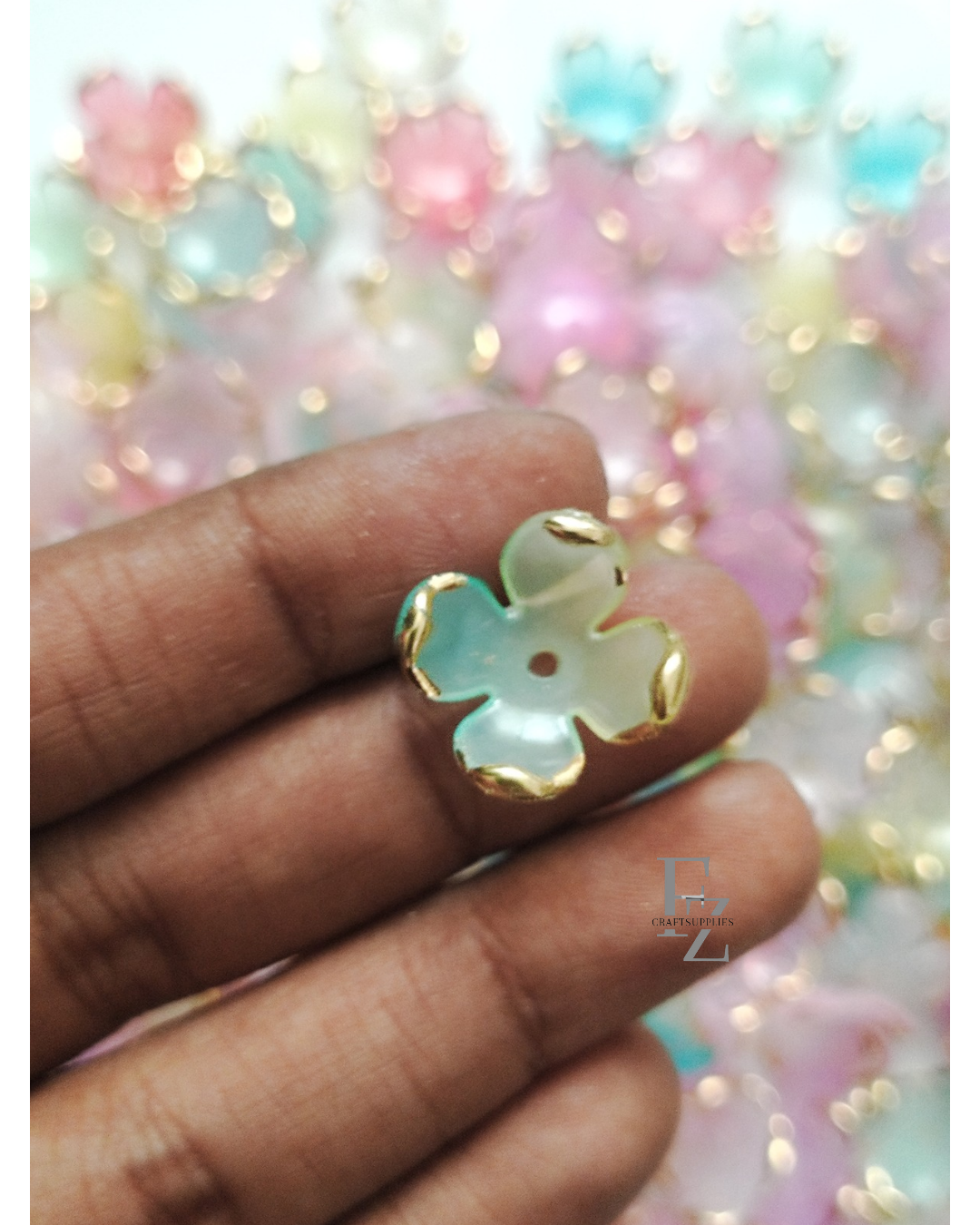 Acrylic 4 Petal Flower - Multi Color