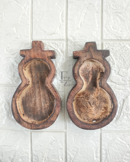 Christmas Cross Wooden Bowl for Candle - Big