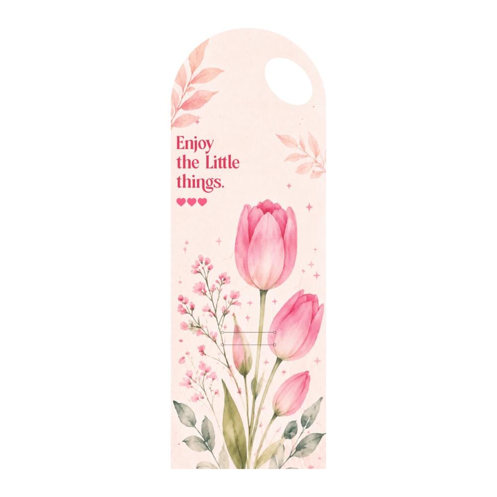 Pink Tulip Floral Bouquet Flower Card - 5 pieces pack