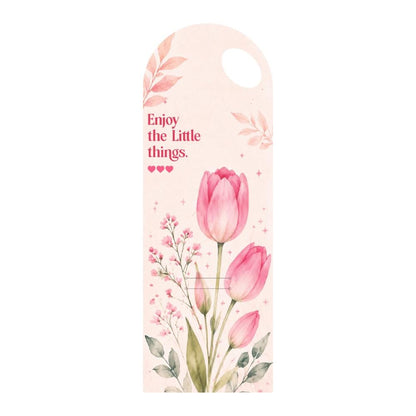 Pink Tulip Floral Bouquet Flower Card - 5 pieces pack