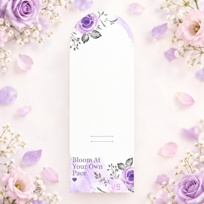 Purple Rose Floral Bouquet Flower Card - 5 pieces pack