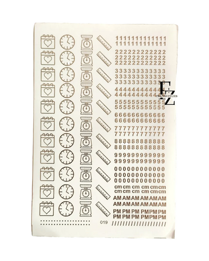 Baby Details Embossed sticker sheets A5 - D97