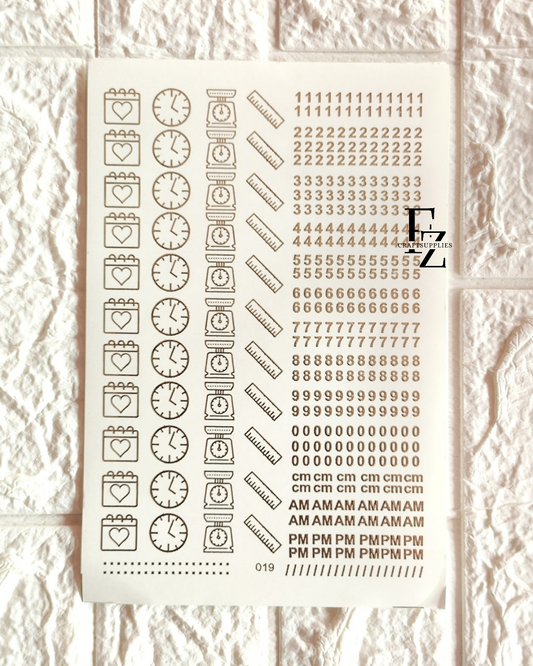 Baby Details Embossed sticker sheets A5 - D97