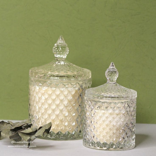 Diamond Candle Glass Jar -  Big