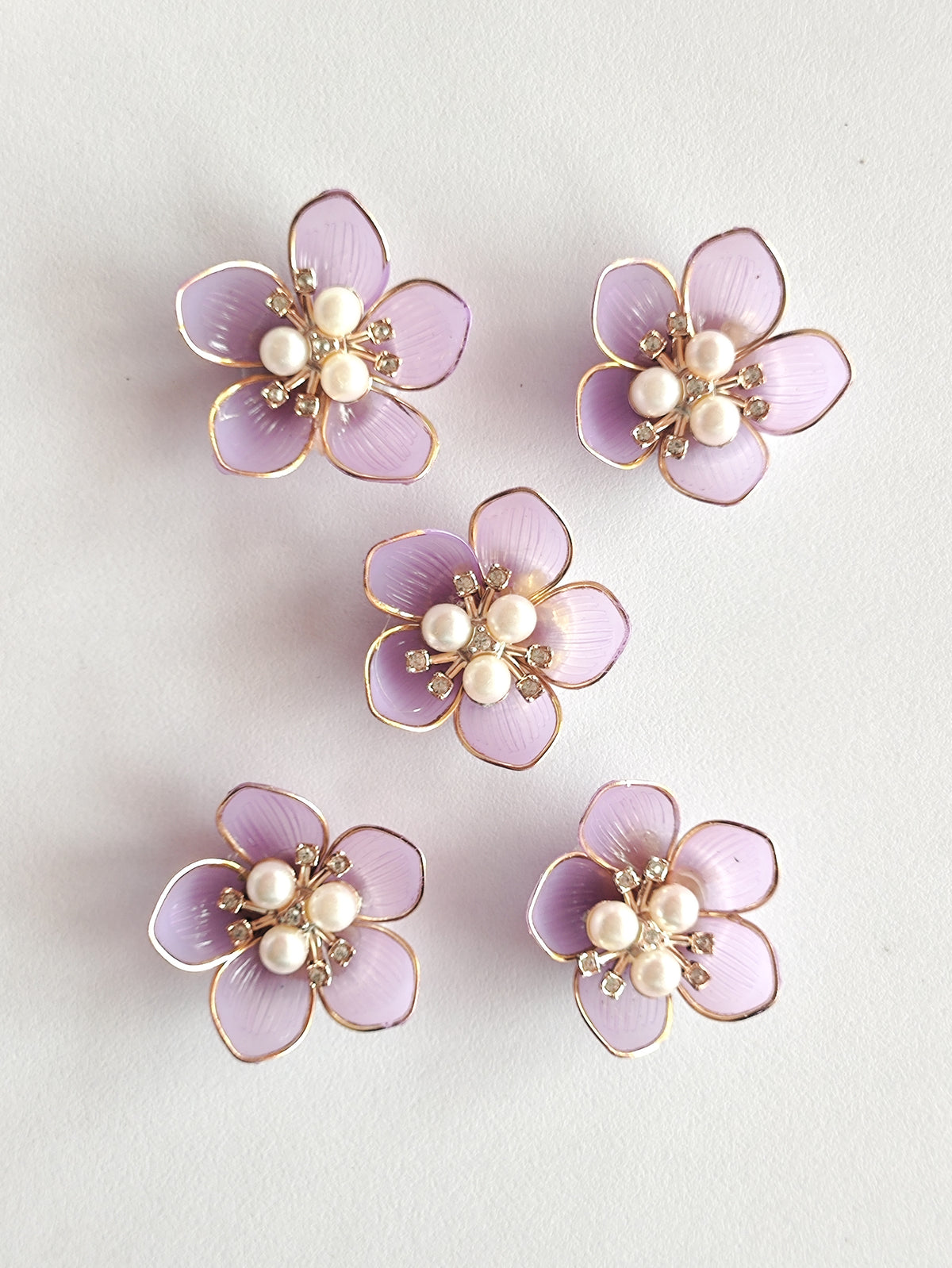 Ready Acrylic Flower Violet - Pack of 5