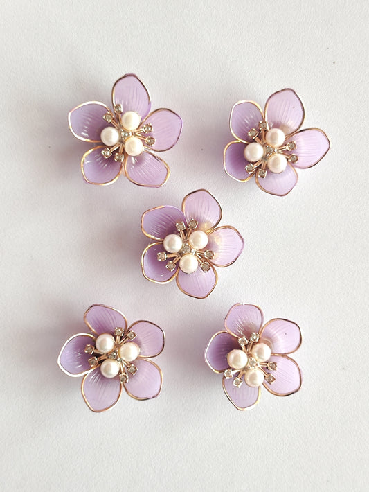 Ready Acrylic Flower Violet - Pack of 5