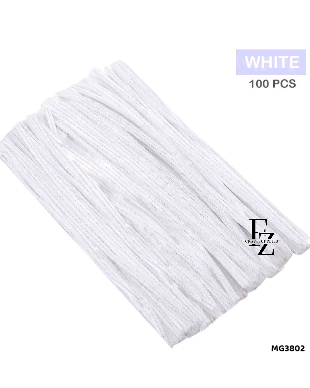 Pipe cleaners White - 100 pcs