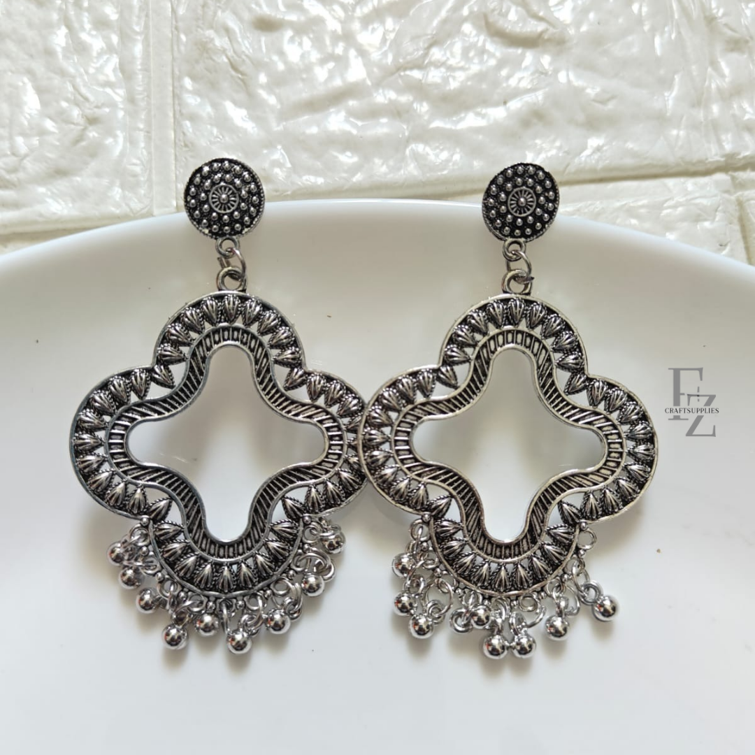Clover Silver Jhumka Base