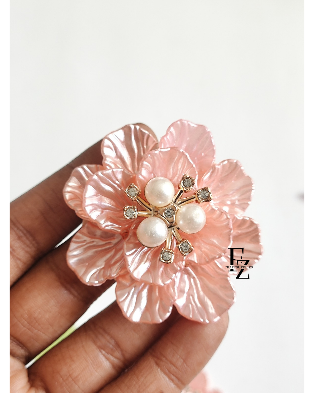 Acrylic Petal Flowers Peach - 1 Piece