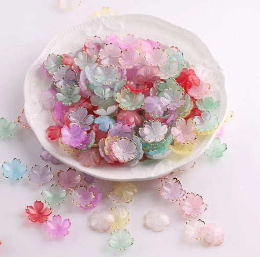 Acrylic 5 Petal Flower Brooch