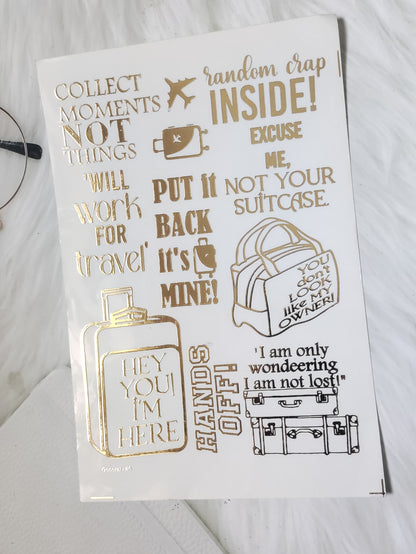Travel Embossed Sticker Sheet A5 - D76
