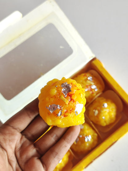 Big Laddu Yellow Candles - Set of 6 Pieces