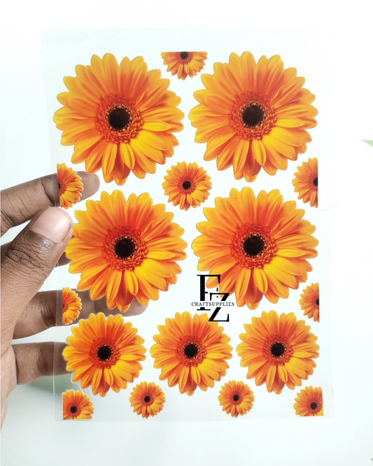 Sunflower Flower Peel Off Stickers - D44