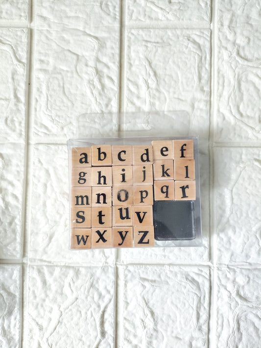 Wooden Stamp Small Alphabet