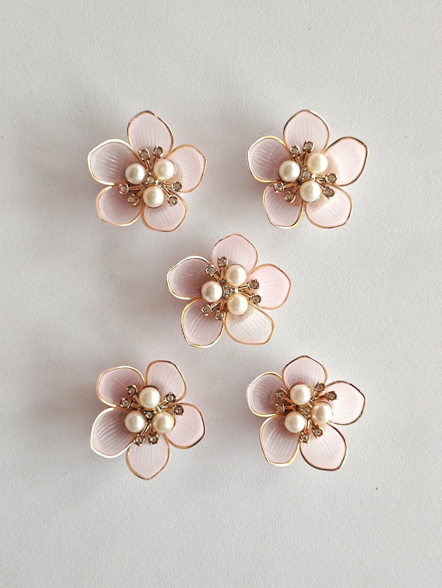 Ready Acrylic Flower L Pink - Pack of 5