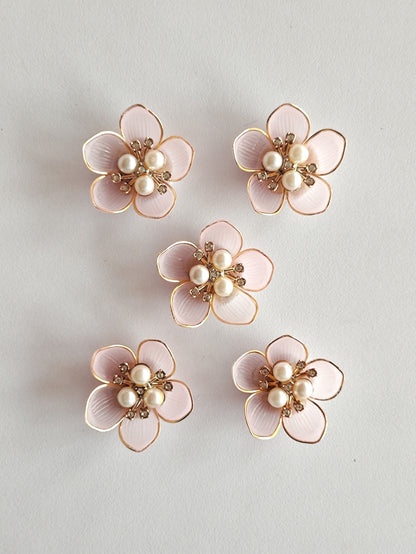 Ready Acrylic Flower L Pink - Pack of 5