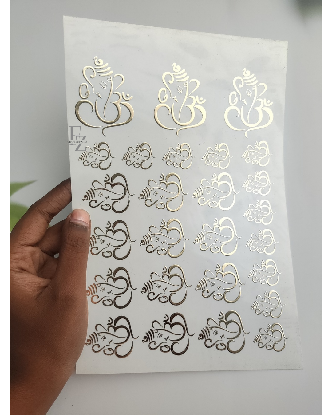Ganeshji Gold Embossed Sticker Sheet A5 - D92