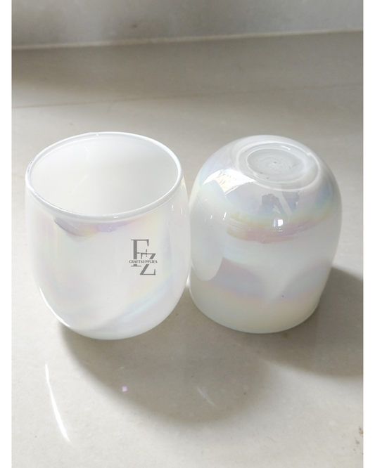 White Candle Glass Jar White