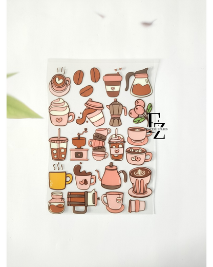 Coffee Peel off Sticker - D5