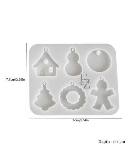 6 in 1 Christmas Keychain Mould
