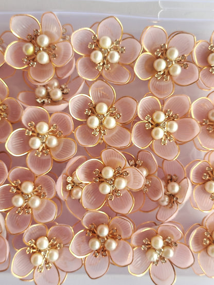 Ready Acrylic Flower L Pink - Pack of 5