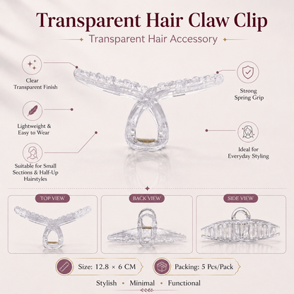 Transparent Knot Claw Clip for Decoden & Pipe Cleaners - 1 Piece