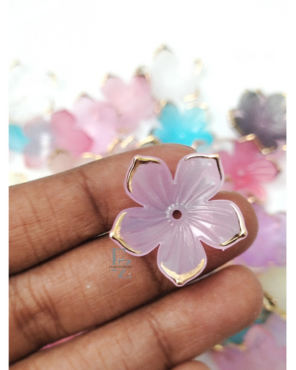 Acrylic 5 Petal Flowers - Blue