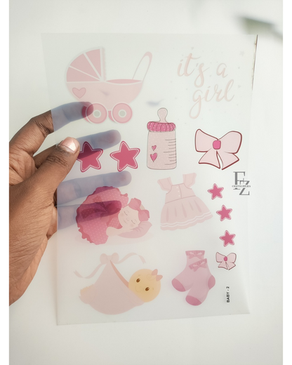 Girl Baby Detail Insert Sheet A5 - D51