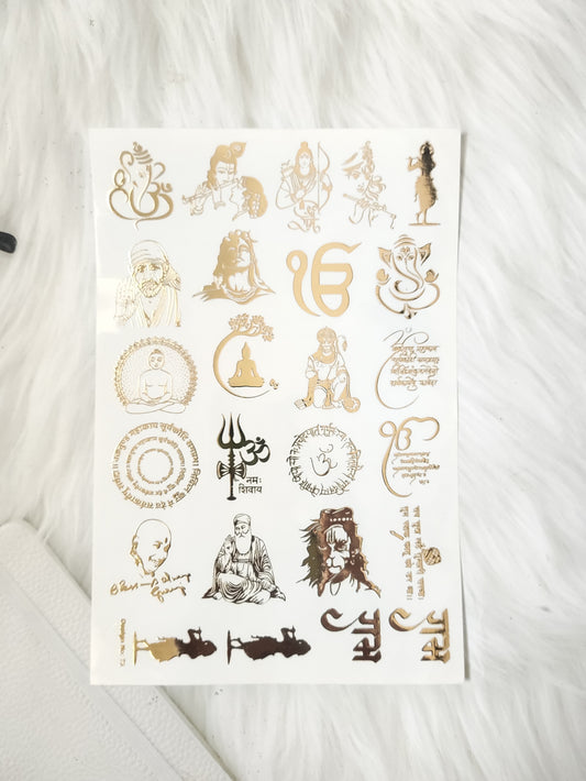 Mix God Embossed Sticker Sheet A5 - D77